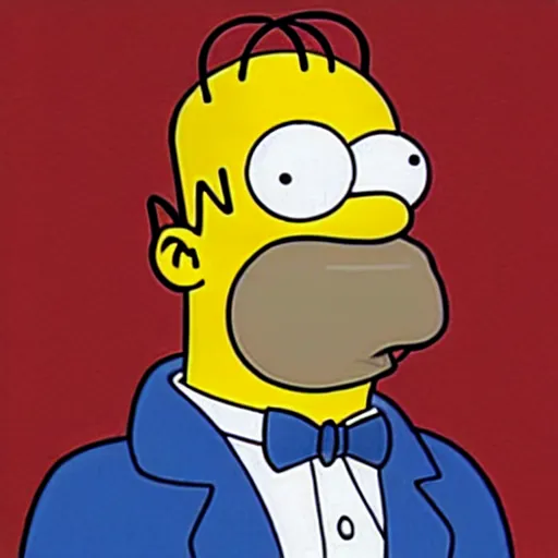 Image similar to Homer Simpson in a tuxedo