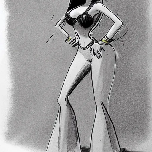 Image similar to milt kahl sketch of victoria justice with kim kardashian body as princess daisy from super mario bros