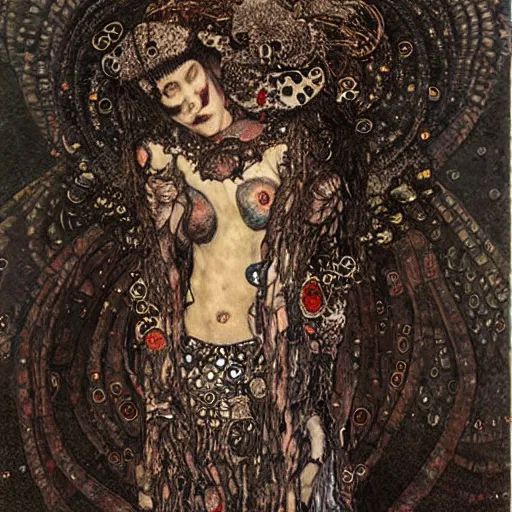 Image similar to demon, intricate detail, klimt, royo, whealan,