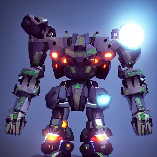 Prompt: cute mecha, unreal engine, dramatic lighting