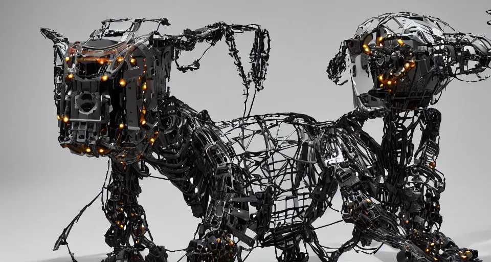 Image similar to boston dynamics bigdog high resolution intricated details