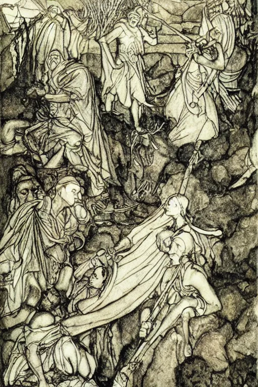 Image similar to the gods of pegana by arthur rackham