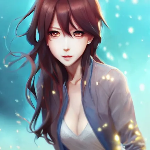 Image similar to kurisu makise, concept art, elegant, ultra highly detailed, digital painting, smooth, sharp focus, artstation, pixiv, art by Ina Wong, artgerm, rossdraws, sakimichan