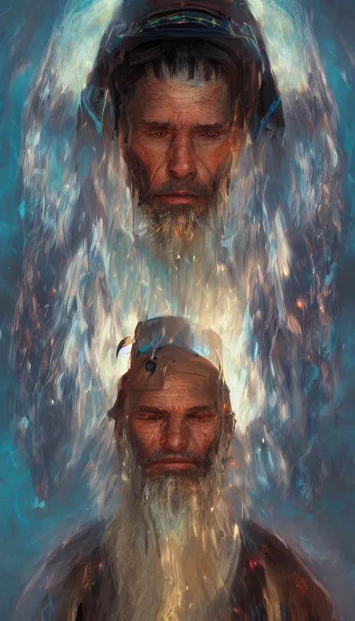 Image similar to portrait of a digital shaman, by artstation