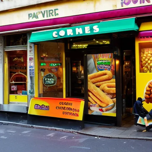 Prompt: the corndog subway in paris