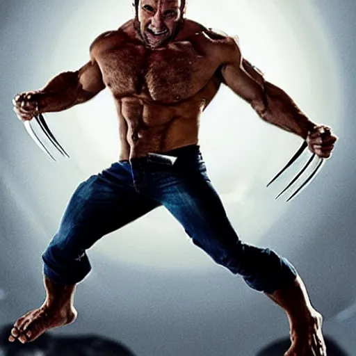 Image similar to wolverine action pose, portrayal by danny devito