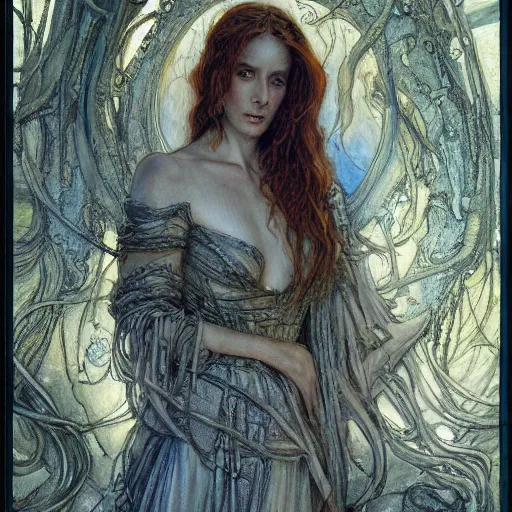 Image similar to a painting in the style of donato giancola, and in the style of charlie bowater, and in the style of arthur rackham. symmetry, smooth, sharp focus, semi - realism.