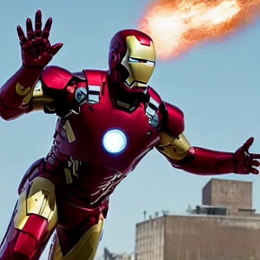 Image similar to film still of Samuel L Jackson as Iron Man, in new Avengers film