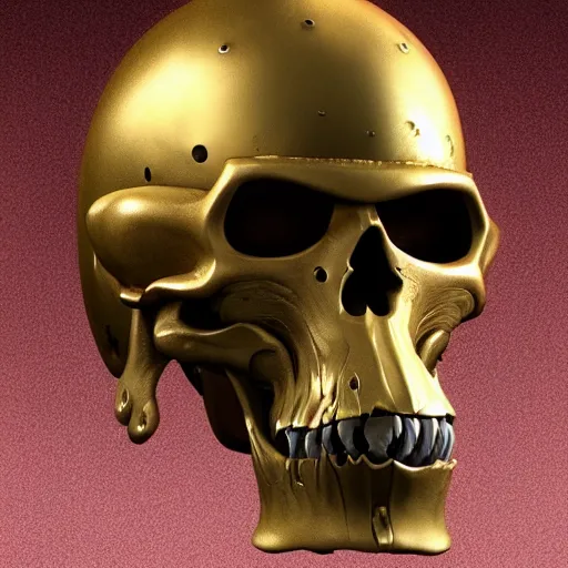 Prompt: 3d sculpt of a baroque gold skull knight helmet, dark fantasy, hyper realistic, unreal, craig mullins, alex boyd, lord of the rings, game of thrones, dark souls, artstation, warhammer, unreal