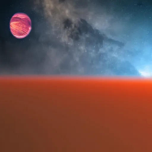 Image similar to space photo of beautiful red gas planet on a black background, 4 k