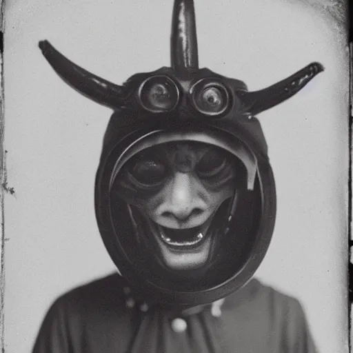 Image similar to a tintype of an angry alien