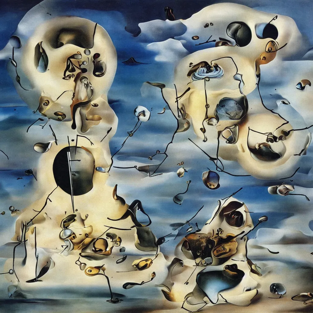 baby harp seal and melting clocks, painting by | Stable Diffusion