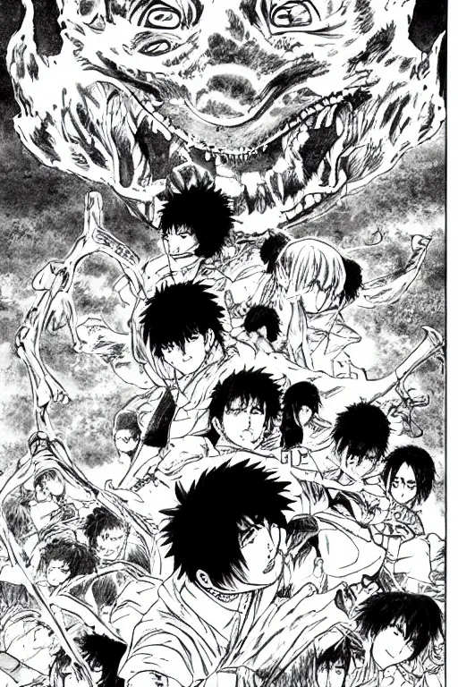 Image similar to high quality scan of a manga cover, full color, seinen manga by kentaro miura. text kanji hiragana on the cover simplistic minimalist stylized cover art, coherent professional