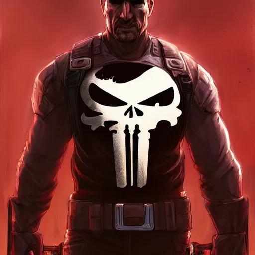 Prompt: Punisher from MC, by Stanley Artgerm Lau, WLOP, Rossdraws, James Jean, Andrei Riabovitchev, Marc Simonetti, Yoshitaka Amano, ArtStation, CGSociety,