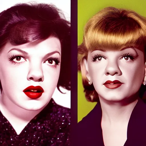 Prompt: photographic portrait of a hybrid of judy garland and jennifer aniston aged 2 4, with a fringe, 8 k