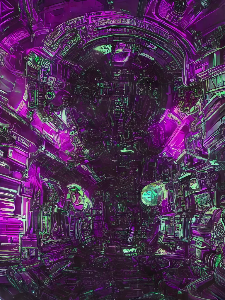Prompt: Galactic Proxy, glitchy, glitch art, Chromatic aberration, intricate ornate concept art, machines clockwork, intricate details, thin lines, nobody feels time