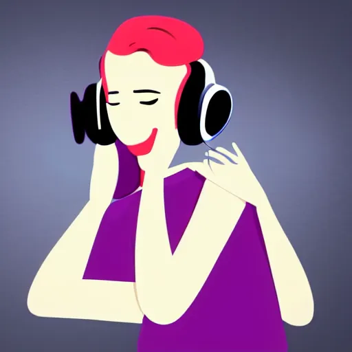 Image similar to illustration of a beautiful woman with headphones dancing