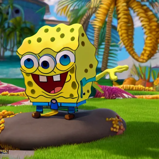 Image similar to spongebob bikini bottom, intricate detail, hieronymous bosch, whealan, hd, unreal engine
