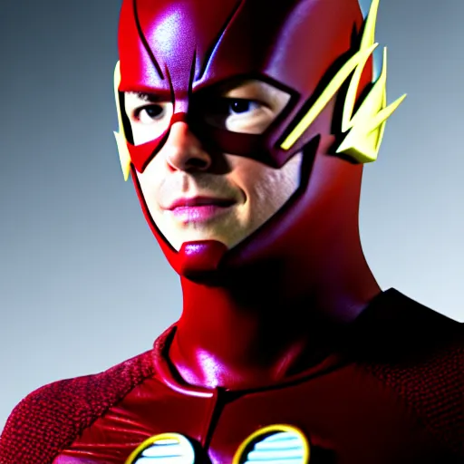 Prompt: adam scott as the flash, photo, detailed, 4 k