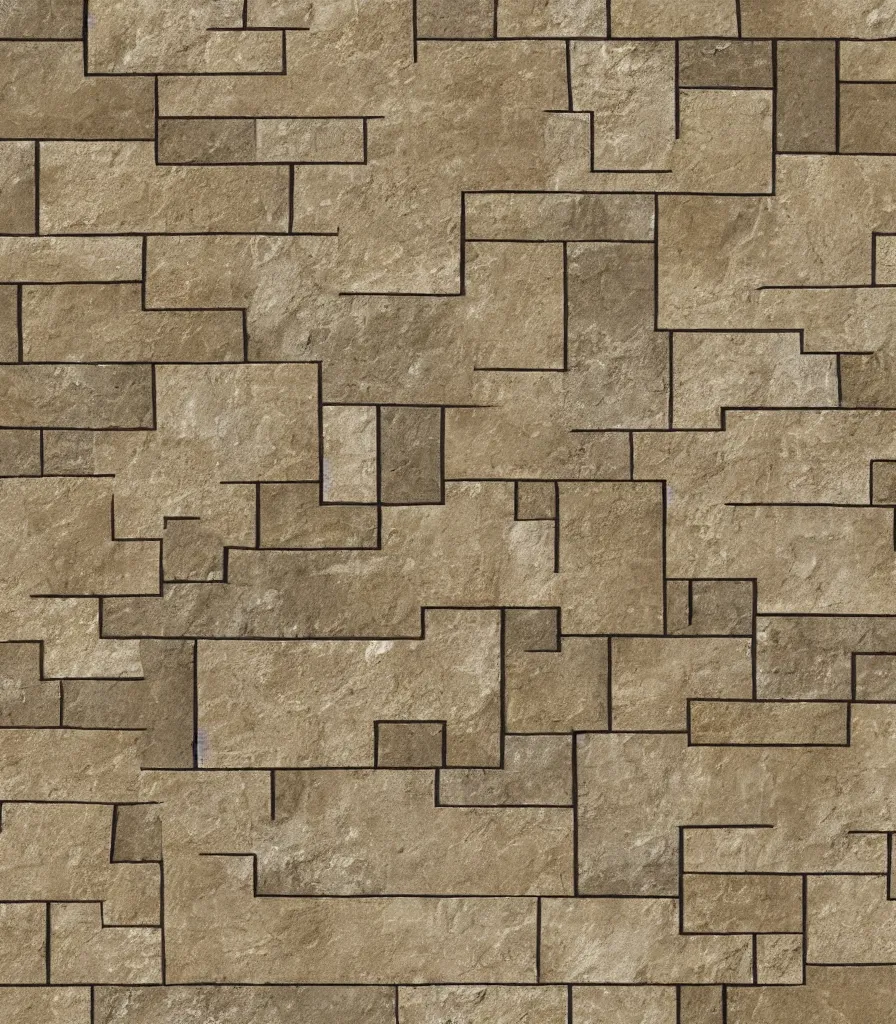 Image similar to texture map of beige stone with horizontal rectilinear engraving cutout