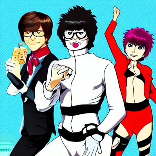 Prompt: Austin Powers as an anime character