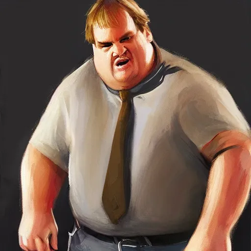 Prompt: concept art of chris farley, cinematic shot, painting by jama jurabaev, extremely detailed, brush hard, artstation, high quality, brush stroke