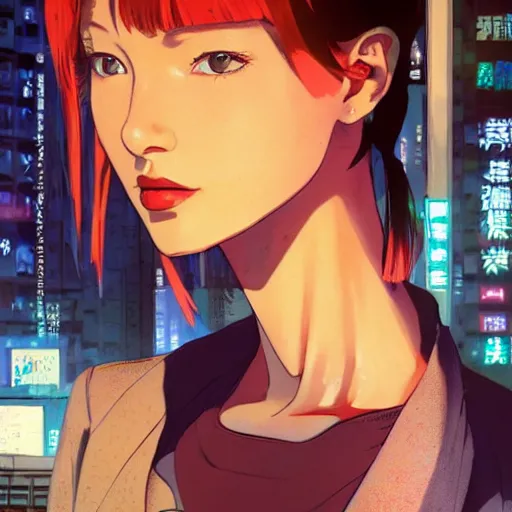 Prompt: concept art character, very high angle view, book cover, very attractive woman with full lips, slender figure, walking in cyberpunk valley highly realistic, fine details, Anime, realistic shaded lighting by Ilya Kuvshinov katsuhiro otomo ghost-in-the-shell, magali villeneuve, artgerm, rutkowski, WLOP Jeremy Lipkin and Giuseppe Dangelico Pino, borderlands 3 style, Michael Garmash and Rob Rey book cover, extremely fine inking lines