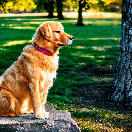 Image similar to golden retriever, dog, depth of field, centered, photo