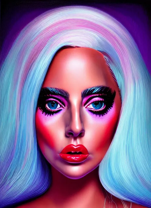 Image similar to lady gaga as a barbie doll, path traced, highly detailed, high quality, digital painting, alena aenami, mark ryden