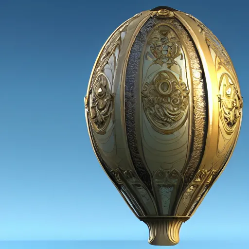 Prompt: enormous flying faberge egg, sky, steampunk, fantasy art, unreal engine