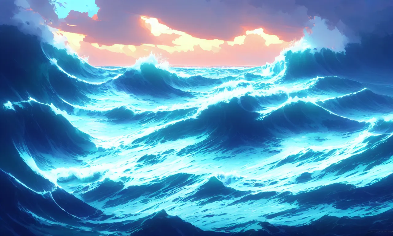 Image similar to stormy ocean, behance hd by Jesper Ejsing, by RHADS, Makoto Shinkai and Lois van baarle, ilya kuvshinov, rossdraws global illumination