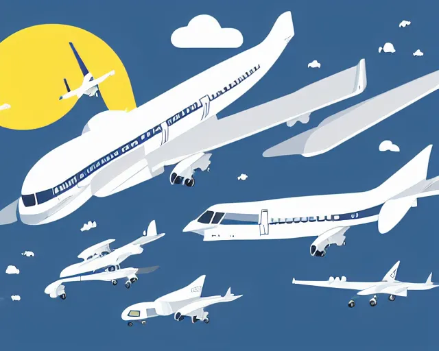 Image similar to airplane whole illustration vector digital art trending on artstation