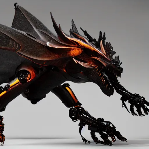 Image similar to a robot similar to a dragon, octane render, 3D