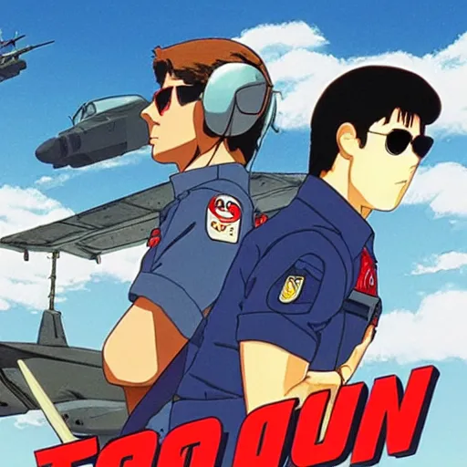 Image similar to top gun by studio ghibli