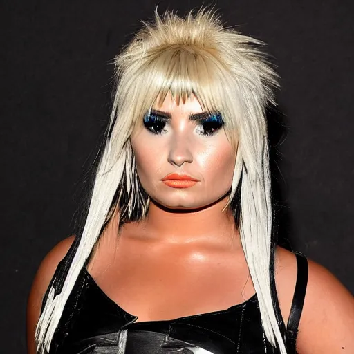 Image similar to Demi Lovato dressed as Debbie Harry