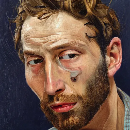 Prompt: high quality high detail painting by lucian freud, hd, portrait of thom york