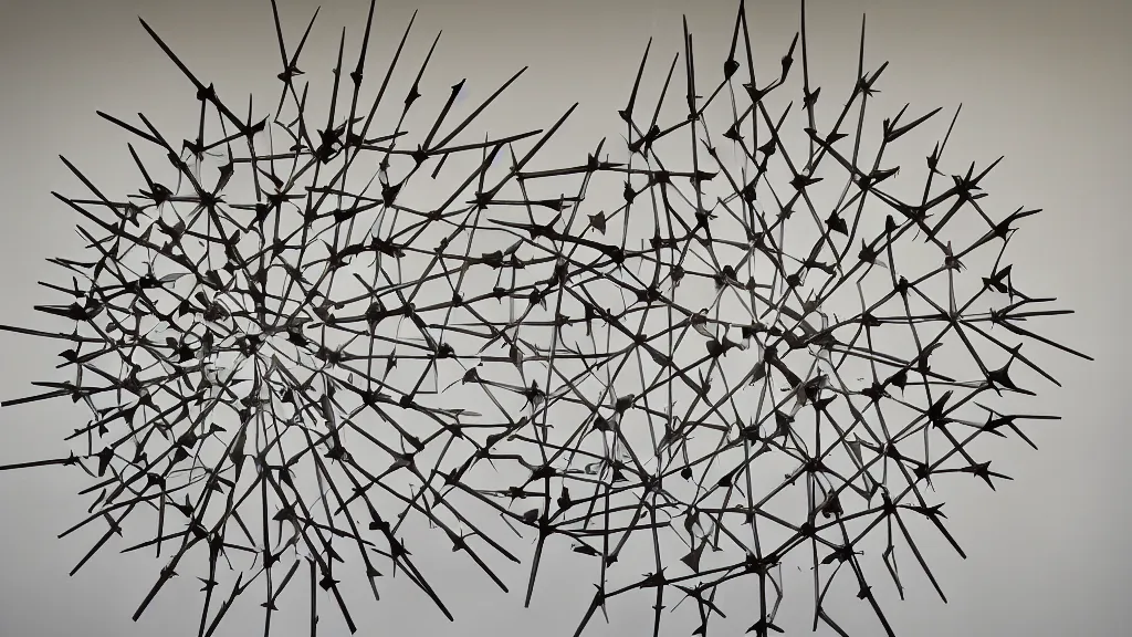 Prompt: academic art spiky backbone art installation, iso 2 0 0