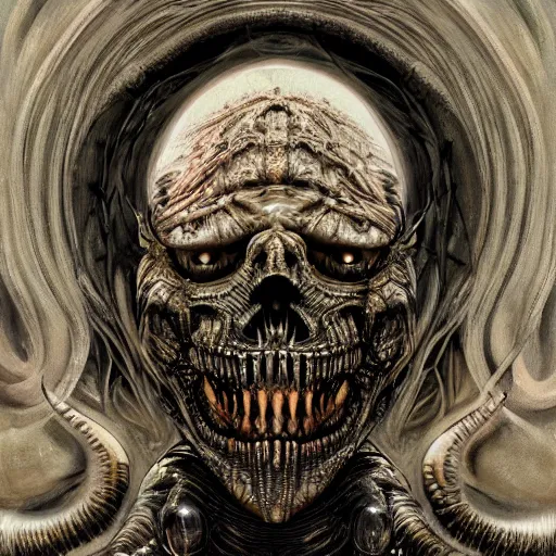 Image similar to portrait of a lovecraftian eldritch horror, centered, h. r. giger, highly detailed, high definition, 8 k, trending on artstation w 1 0 8 0 h 1 9 2 0