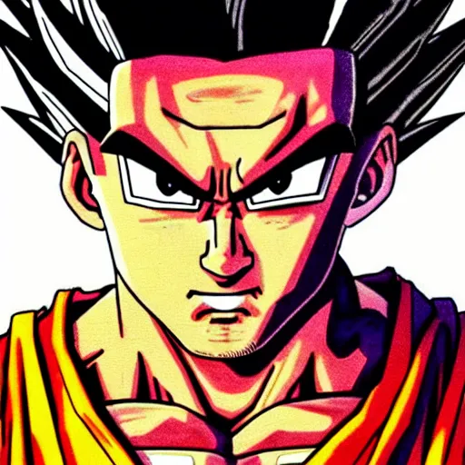 Image similar to ultra realistic portrait painting of kobe bryant as super saiyan goku, art by akira toriyama, 4 k, dragon ball artstyle, cel shaded, highly detailed, epic lighting