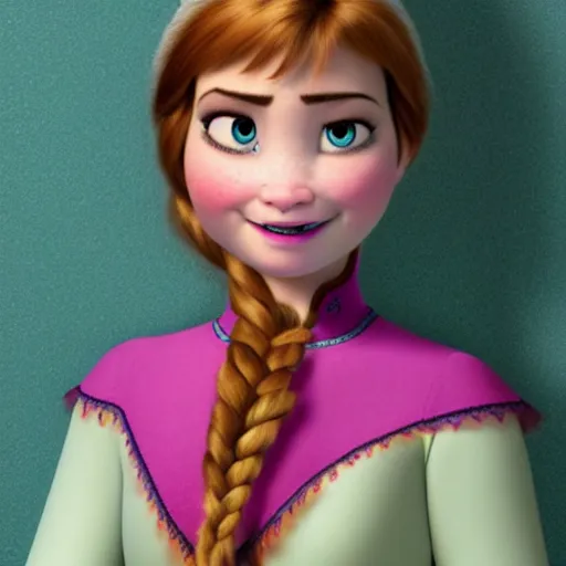 Image similar to anna from frozen as a real person, ultra realistic, 8 k, highly detailed