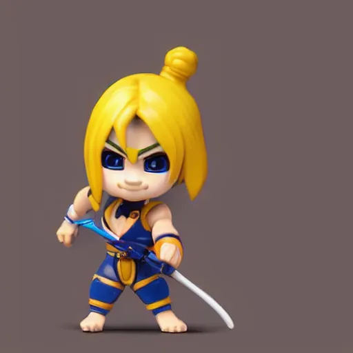 Image similar to plastic toy cute chibi figurine of vega from street fighter, blender, unreal engine, concept art, octane render, highly detailed, smooth, sharp focus