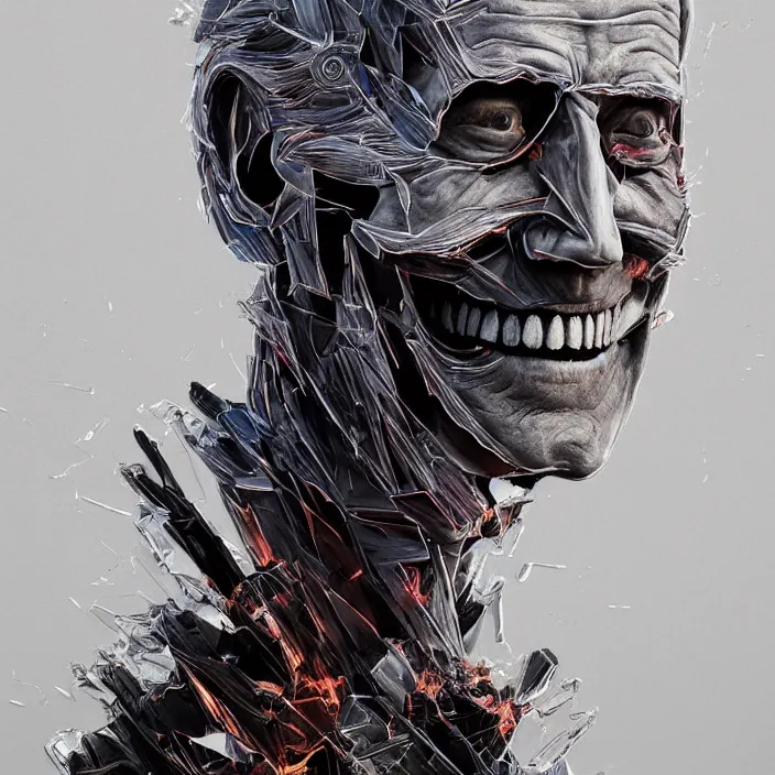 Image similar to portrait of joe biden as skeleton. burning distortions. intricate abstract. intricate artwork. by Tooth Wu, wlop, beeple, dan mumford. octane render, trending on artstation, greg rutkowski very coherent symmetrical artwork. cinematic, hyper realism, high detail, octane render, 8k, iridescent accents