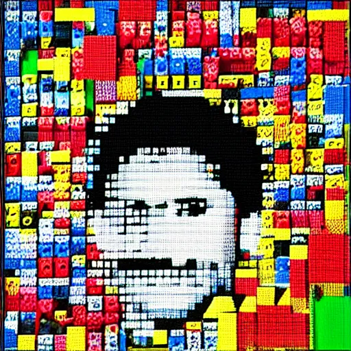 Prompt: jared leto made of legos