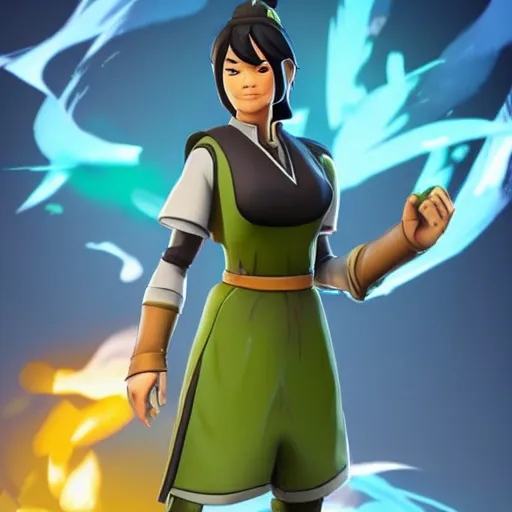 Image similar to toph beifong in fortnite, character render, full body shot, highly detailed, in game render