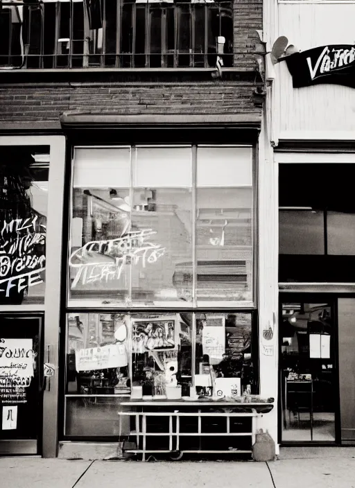 Prompt: variety coffee roasters, brooklyn, photorealistic photography, 3 5 mm film, fuji, leica s, williamsburg, new york magazine, intricate, shadows