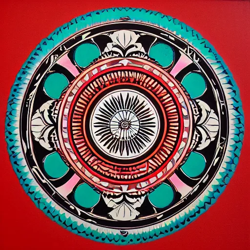 Image similar to mandala by shepard fairey.