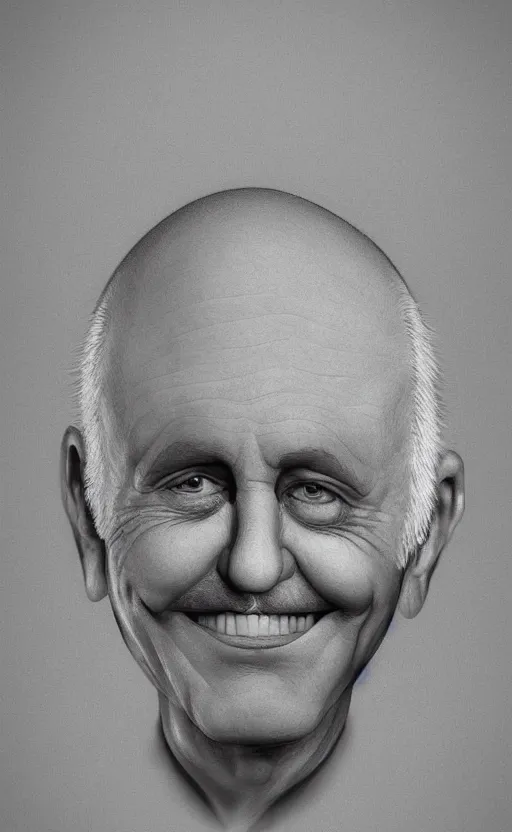 Image similar to portrait of hide the pain harold, accurate and detailed, round face, earnest, stock photo, Nikon 50mm f/1.8G, artgerm