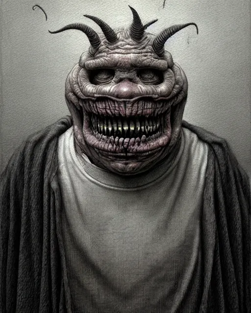 Image similar to a realistic detailed portrait painting of a monster by john kenn mortensen, santiago caruso, synthwave cyberpunk psychedelic vaporwave