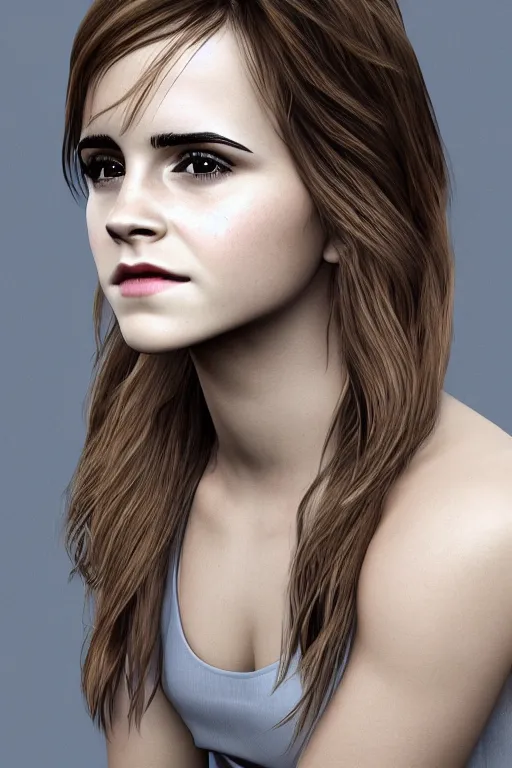 Image similar to 3 d render of emma watson