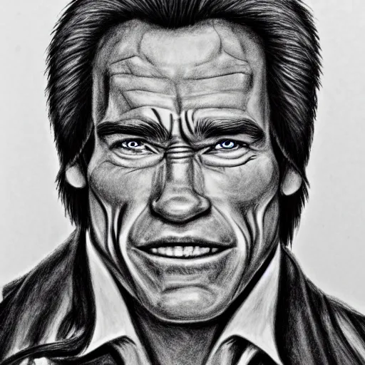 Image similar to Arnold Schwarzenegger as a character in the cartoon sonic the hedgehog. pencil drawing